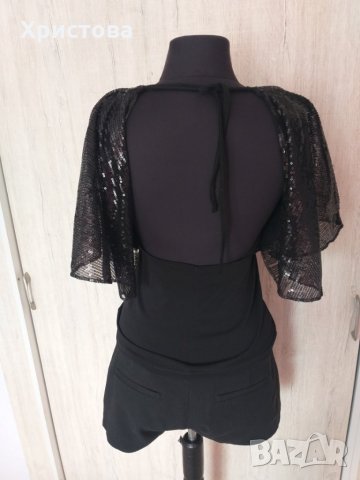 Парти блузка с гол гръб и пайети - 12,00лв., снимка 7 - Корсети, бюстиета, топове - 21081530