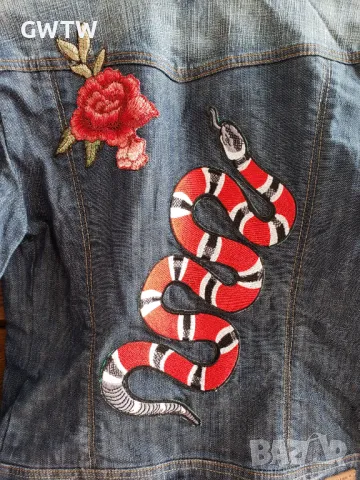 Дънково яке Уникат, снимка 2 - Якета - 49365412