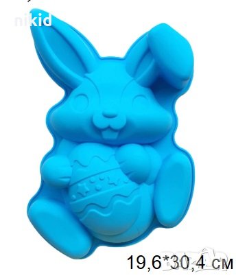 Голям Великденски ЗАЕК форма за кекс силиконов молд за кекс сладкиш десерт, снимка 2 - Форми - 27769951