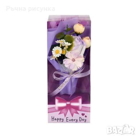 Готови букети със сапунени рози ,цена 10лв/5.11евро,изпращам веднага!, снимка 2 - Декорация за дома - 48738756