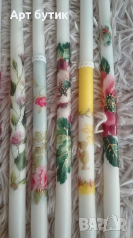 Декорирани свещи за Кръщене с различни мотиви