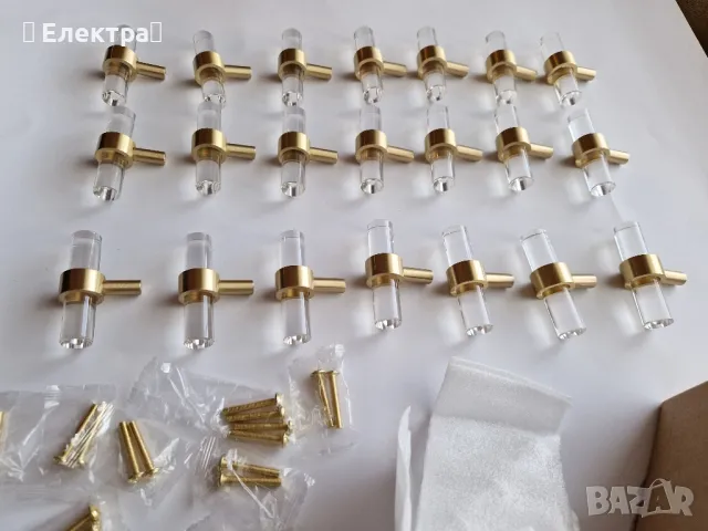 16 броя красиви и елегантни дръжки от месинг и акрил, снимка 4 - Други - 49875178