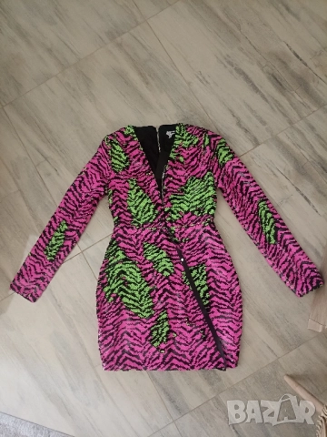 уникална дамска рокля хамелеон с пайети, снимка 2 - Рокли - 51887871