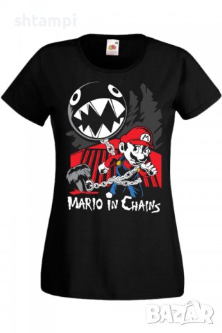 Дамска тениска Nintendo Mario in Chains,Игра,Гейм,Геймър,Подарък,Изненада,Повод,Празник,Събитие,Разв
