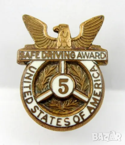 Американски значки-Награда за безопасно шофиране-Шофьори-Оригинал, снимка 3 - Колекции - 49082971