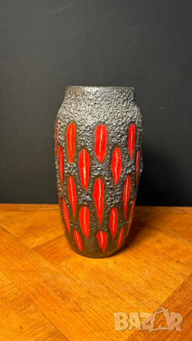 Немска керамична ваза лава стил, снимка 2 - Вази - 44890222