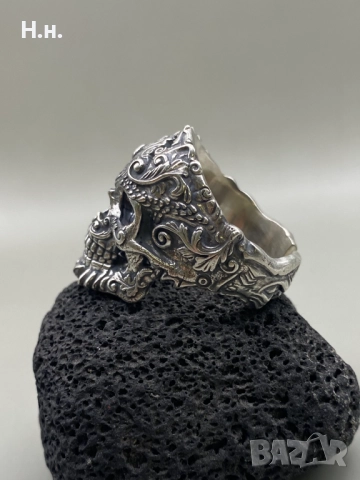 Сребърен уникален пръстен, снимка 7 - Пръстени - 52976487