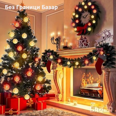 Нови Топки 20 LED Феерични Светлини с Дистанционно Управление Топки Украса Коледа, снимка 2 - Други - 43266023