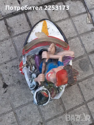 Стара рисувана декорация на рибар, снимка 6 - Колекции - 48750961