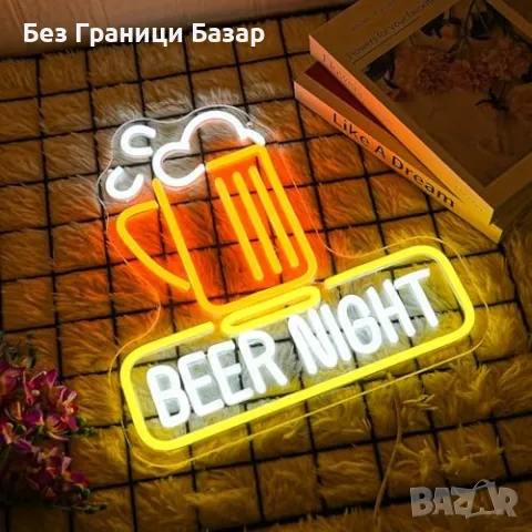 Нова Неонова LED табела Beer за бар, стена, мъжка стая 33x32 см знак, снимка 5 - Други - 50167138