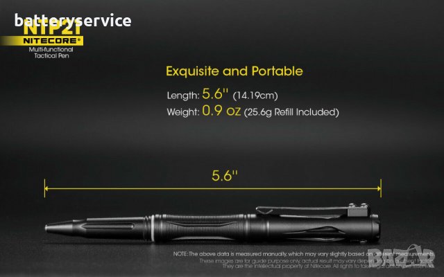 Nitecore NTP21 тактическа химикалка, снимка 2 - Други ценни предмети - 27562042