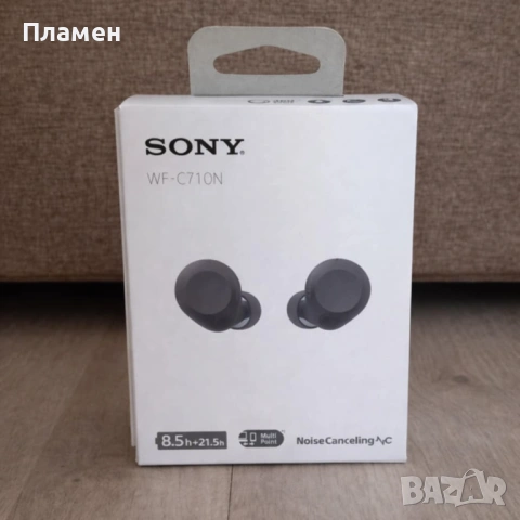 Безжични слушалки Sony - WF-C710N, Черни