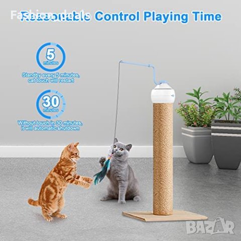 Нова 3 в 1 Интерактивна играчка за котка автоматична за игра с перо, снимка 6 - За котки - 40505982