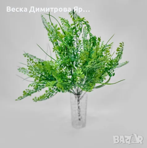 Изкуствена зелена аранжировка – Естествена свежест без поддръжка, снимка 2 - Други - 50307651
