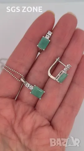 Сребърни Обеци с Изумруди/Рубини/Сапфири, снимка 10 - Обеци - 49918981