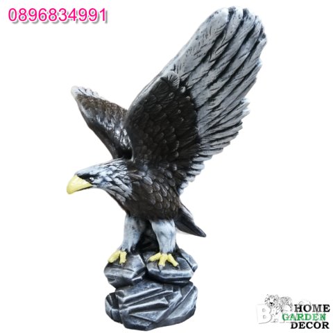 Орел статуя от бетон градинска фигура в черен цвят