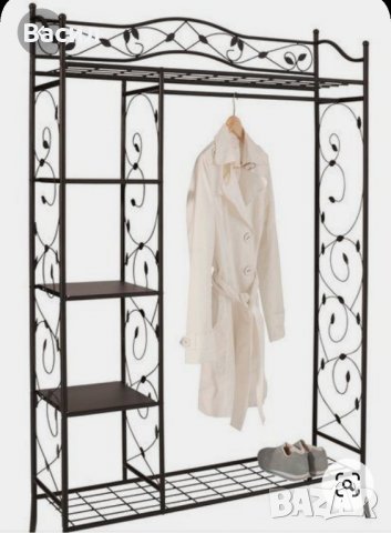 Компмект закачалка и шкафче за обувки с ковано желязо, снимка 3 - Етажерки - 33082417