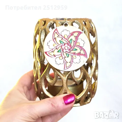 Свещник с Мандала, снимка 4 - Декорация за дома - 48425259