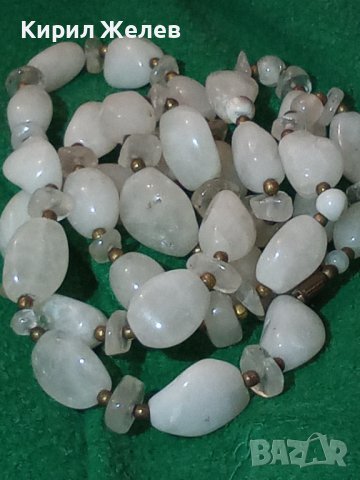 БЯЛ МЛЕЧЕН КВАРЦ и БРОНЗ СТАР ВИНТИДЖ ГЕРДАН КОЛИЕ 30-те ГОДИНИ 70451, снимка 8 - Колиета, медальони, синджири - 29629069