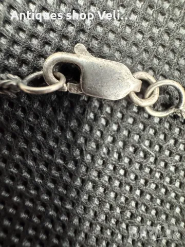 Сребърно колие с розов корал №6551 , снимка 2 - Колиета, медальони, синджири - 49190752