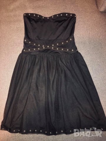 Стилна черна рокля S размер, снимка 1 - Рокли - 26907788