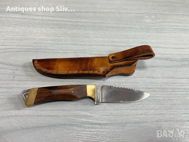 Кован нож за дране с кожена кания. №3827, снимка 8 - Антикварни и старинни предмети - 40435503