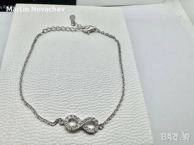 Сребърна гривна с мойсанит (Диамант) , снимка 7 - Гривни - 51784160