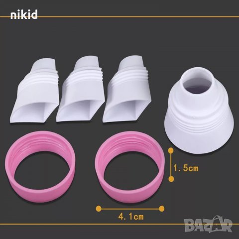 18 бр пластмасови накрайника шприц за пош руска дюза с единичен и троен адаптор накрайници, снимка 3 - Аксесоари за кухня - 35595583