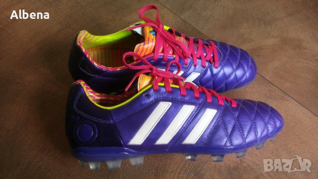 Adidas Adipure 11Pro AG Purple/White Размер EUR 42 / UK 8 бутонки естествена кожа 32-14-S, снимка 2 - Спортни обувки - 43537484