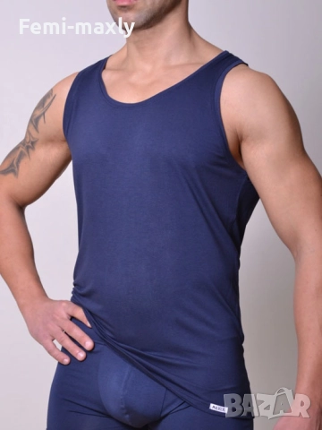 Мъжки памучен потник в 4 цвята, снимка 3 - Бельо - 52129378