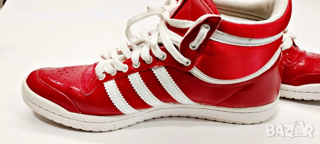 Редки червени маратонки Adidas Sleek Series Hi Top Размер 37 1/3 UK 4 1/2 G61361 US 6, снимка 9 - Маратонки - 52933029