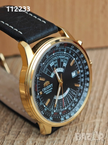 БАРТЕР Orient Sport Multi Year Calendar Black Dial Black Leather Strap, снимка 5 - Мъжки - 51670015