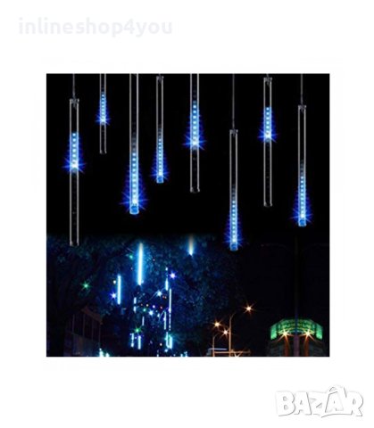 Цветно-RGB коледно осветление "Падащ сняг" 8 броя х 50 см., снимка 4 - Декорация за дома - 43121510