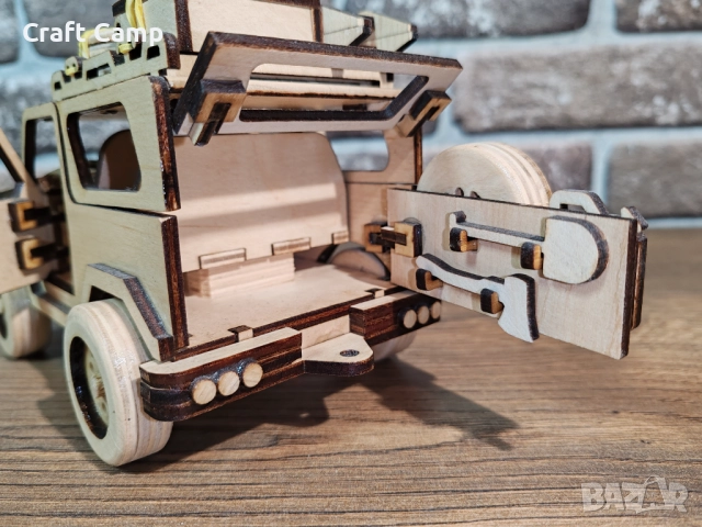 Дървен модел на Джип и Каравана – Craft Camp, снимка 7 - Коли, камиони, мотори, писти - 52738202