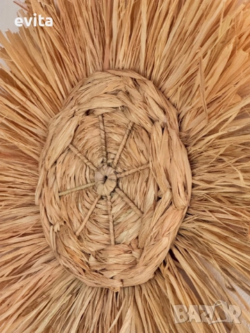 🌿 Стилни стенни декорации от рафия – комплект 3 броя, уникален арт декор, снимка 4 - Декорация за дома - 53536678