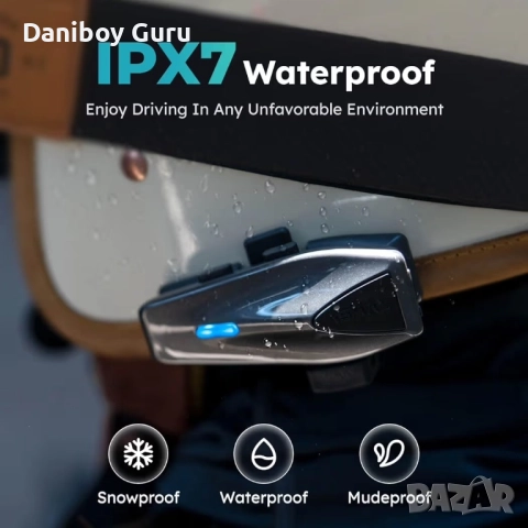 Asmax S1 Мотоциклет Bluetooth интерком с 3 режима на интерком, Mesh комуникация за 8, снимка 7 - Bluetooth слушалки - 52465468