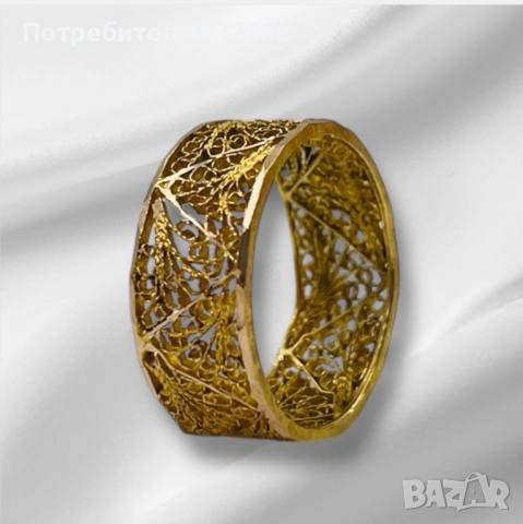 Филигран пръстен халка 14к 