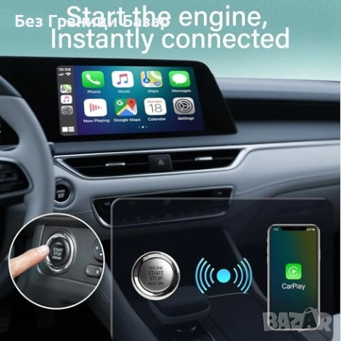 Нов Адаптер CarPlay конвертор кабел към безжичен за автомобили 2015+, снимка 2 - Друга електроника - 51608832
