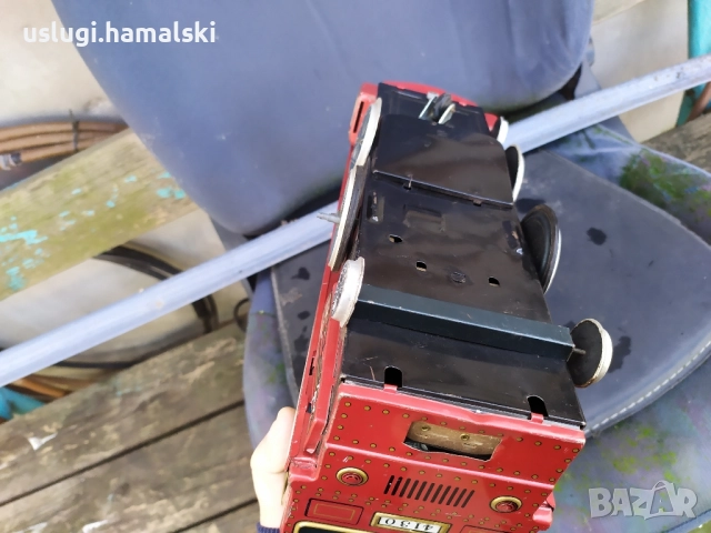 Стара ламаринена играчка/локомотив, снимка 8 - Антикварни и старинни предмети - 52546877