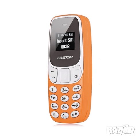 Мини телефон, BM10, с промяна на гласа, малък телефон, L8Star BM10, Nokia 3310 Нокия, оранжев, снимка 4 - Телефони с две сим карти - 37122845