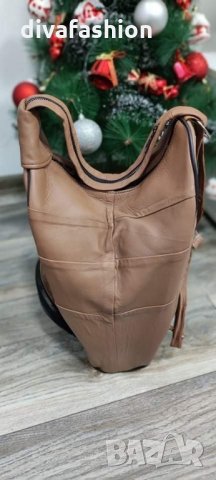 Дамски раници естествена кожа 2в1, могат да се носят и като чанта, снимка 2 - Чанти - 35103173