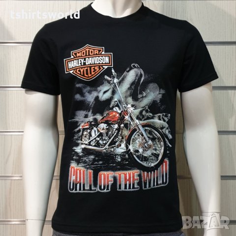 Нова мъжка тениска с дигитален печат HARLEY DAVIDSON, мотори, Call of the Wild