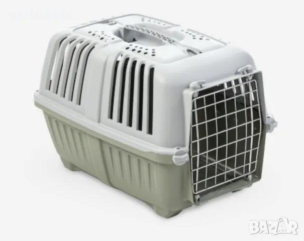 Транспортна клетка Пратико 1 зелена с метална врата - 48 / 31.5 / 33 височина