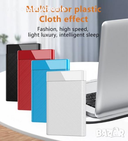Портативна Външна Кутия за Харддиск 2.5" USB3.0 SATA HDD External Case SSD Box SATAIII Адаптер+Кабел, снимка 5 - Външни хард дискове - 40150379