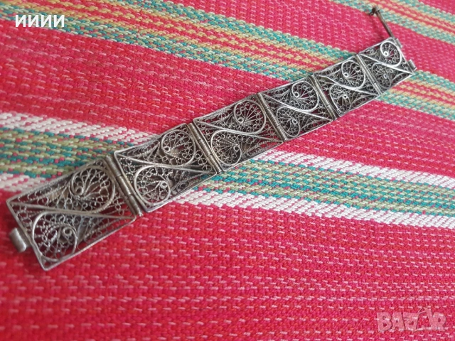 Сребърна гривна филигран , снимка 5 - Гривни - 53324997