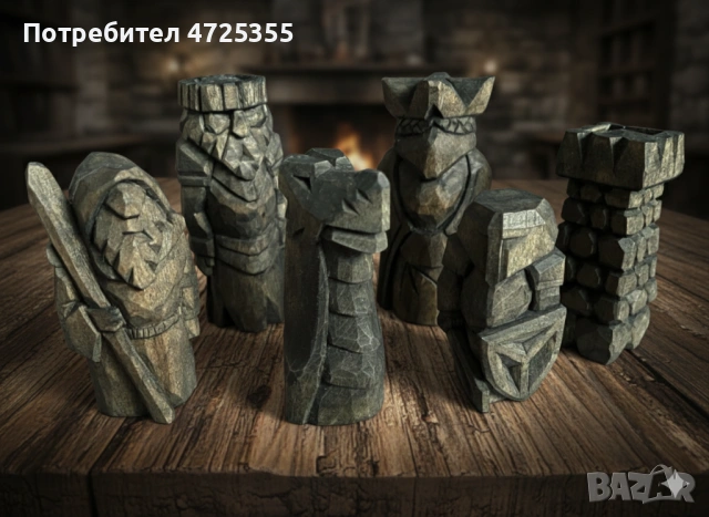 Фигури за шах в средновековен фентъзи стил, снимка 4 - Шах и табла - 53303089