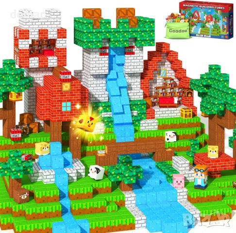 150 бр. магнитни блокчета - играчки за деца, 3+ години, STEM