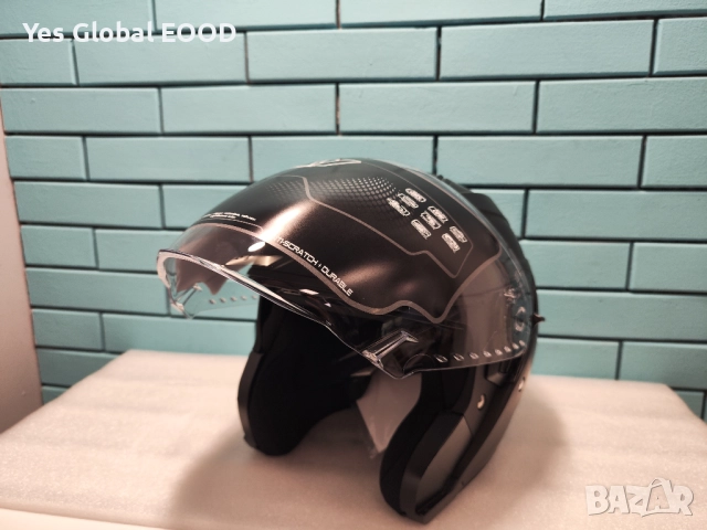MY-835 джет каска с визьор, ECE 22.06, матово черна, M N5, снимка 11 - Аксесоари и консумативи - 51910818