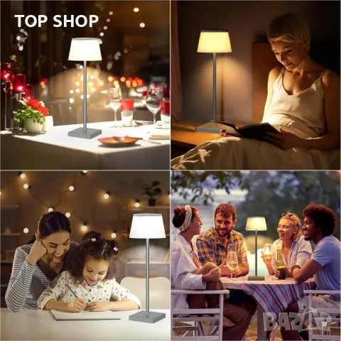 Димируема настолна лампа FIMEI, акумулаторна LED настолна лампа за защита на очите H38 cm, преносима, снимка 7 - Настолни лампи - 48819007