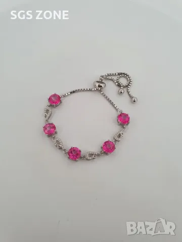 Сребърна Гривна с Топаз и Перидоти, снимка 6 - Гривни - 49795132